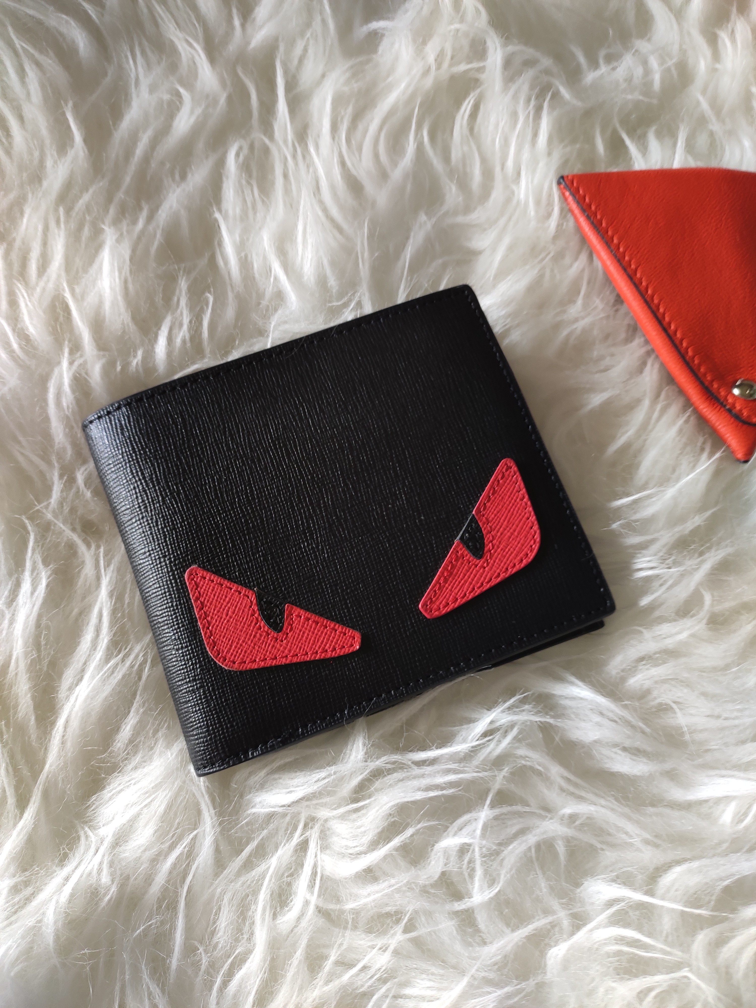 Fendi Simple Monster Wallet in Red for Men
