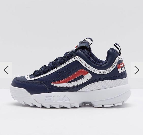 Vintage RARE Fila Disruptor II Premium Repeat Womens Navy