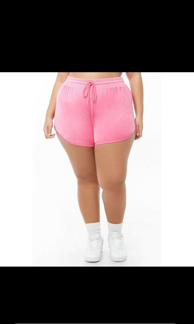 pink velvet shorts forever 21