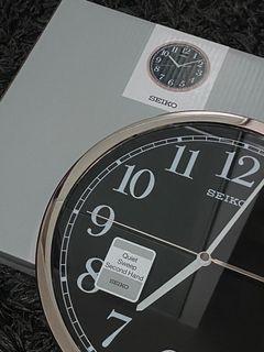 Free Delivery Classy Seiko Rose Gold Black Wall Clock Quiet Sweep
