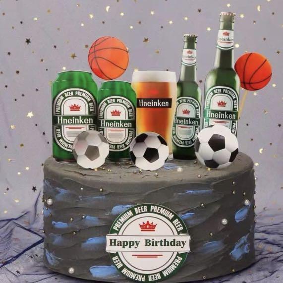 Generic Soccer Basketball Beer Men Party Supplies Cupcake Dessert Birthday Cake Toppers Party Deco Design Craft Others On Carousell