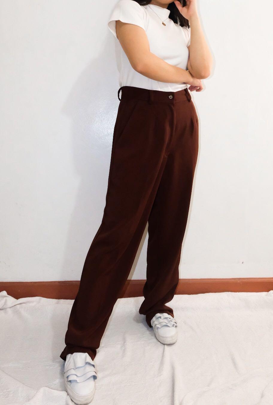 Buy Dark brown Trousers  Pants for Women by NeshamaKurti Online  Ajiocom