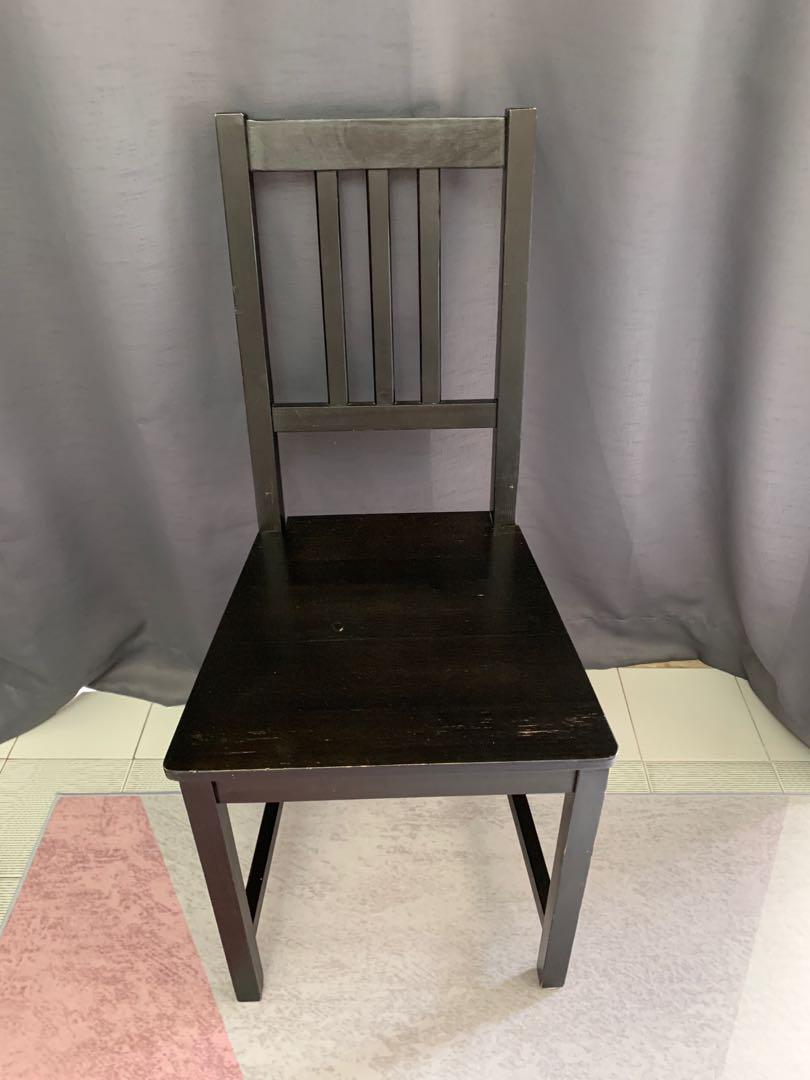 Ikea Stefan Black Wooden Dining Chairs Furniture Tables Chairs On Carousell