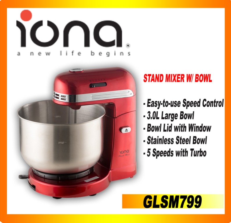 IONA GLSM799 Stand Mixer with Bowl, Home Appliances, Kitchenware on