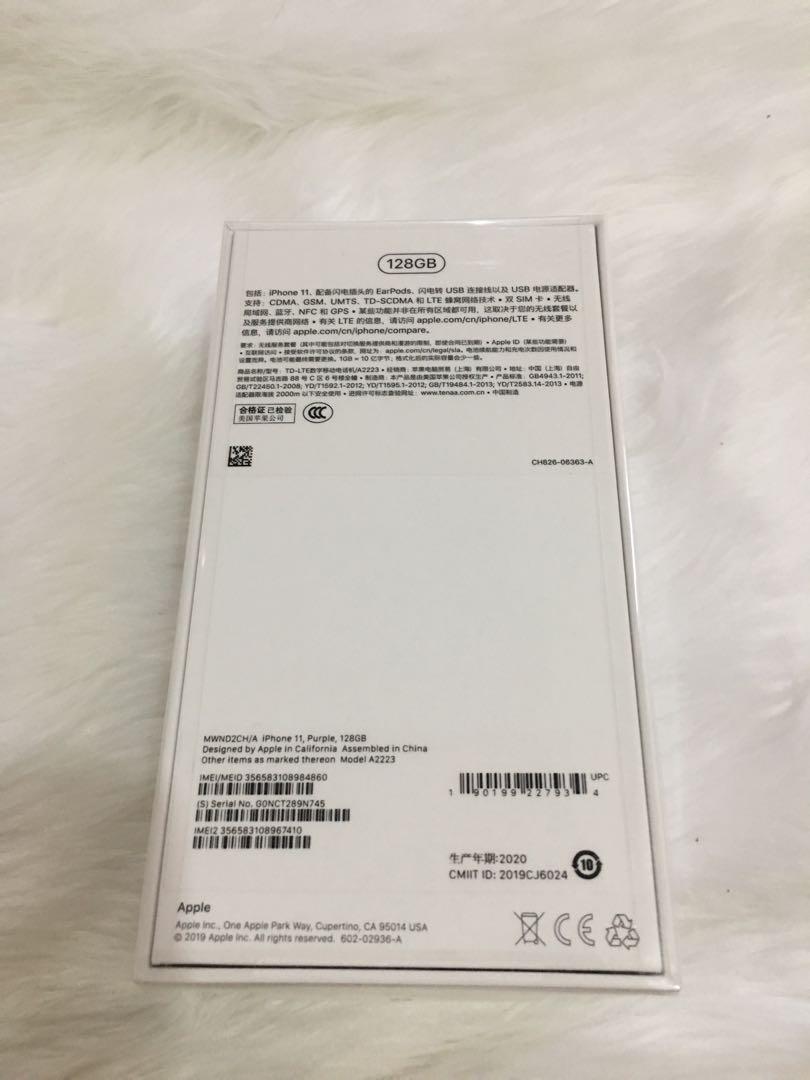 Iphone 11 (on hand) dual sim (Category: iPhone 11 Series) located in Angeles City. Submitted by gogo.sparkle (Listing ID 1029747206, Image 2). Description: New hongkong released dual sim Color purple .