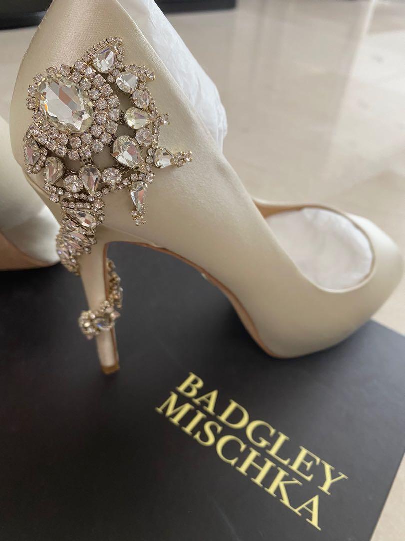Badgley mischka top ivory wedding shoes