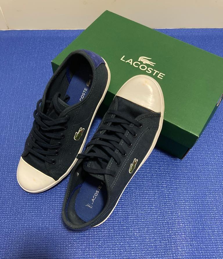 blue lacoste trainers