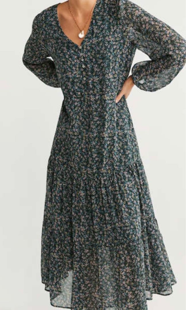 mango green maxi dress