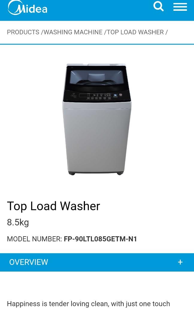 Midea Washing Machine Inverter, TV & Home Appliances, Washing