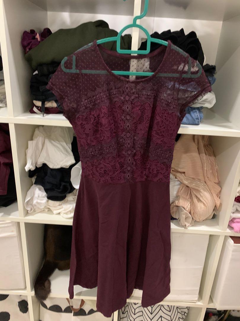 dorothy perkins maroon dress