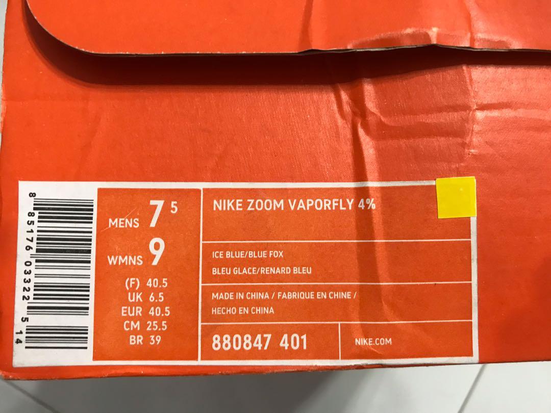 Nike zoom vaporfly 4% bleu on sale