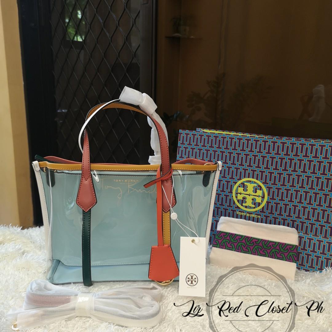 ON HAND: Tory Burch Perry Pvc Small Triple Compartment Tote Clear Multi,  Women's Fashion, Bags & Wallets, Purses & Pouches on Carousell