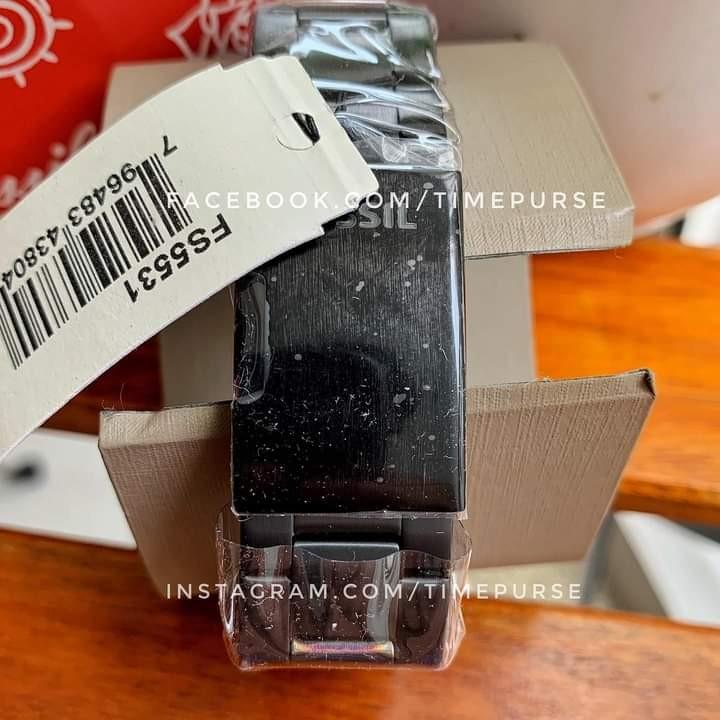 Orig Fossil Men s Belmar FS5531 Black Dial Stainless Steel Watch
