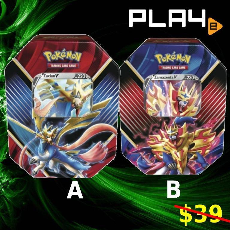 Pokemon Legends Of Galar Tin Zacian V Zamazenta V Bn Toys Games Board Games Cards On Carousell