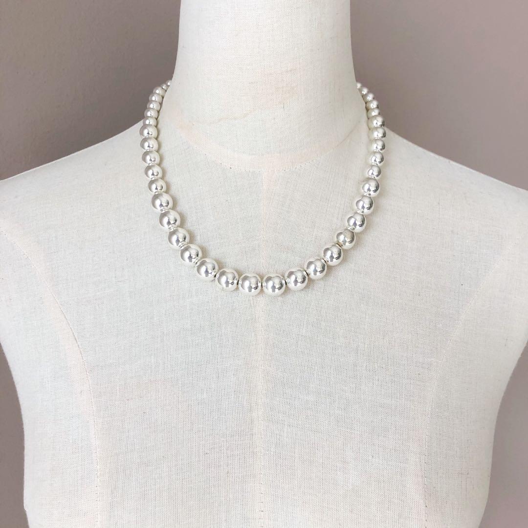 ralph lauren silver bead necklace