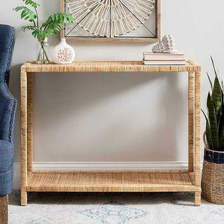Rattan console table
