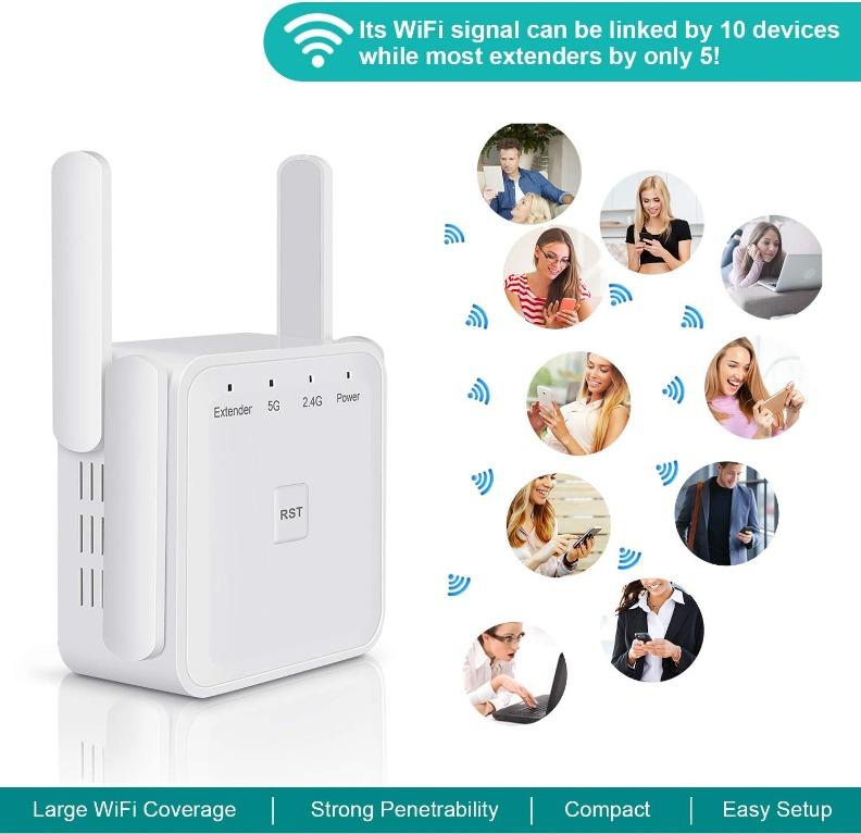 S030 Getue Wifi Extender Booster Dual Band Wifi Signal Booster 1200mbps 2 4ghz 5ghz Wireless Wifi Booster Range Extender With 4 External Antennas Compatible With All Routers Uk Plug Electronics Others On Carousell