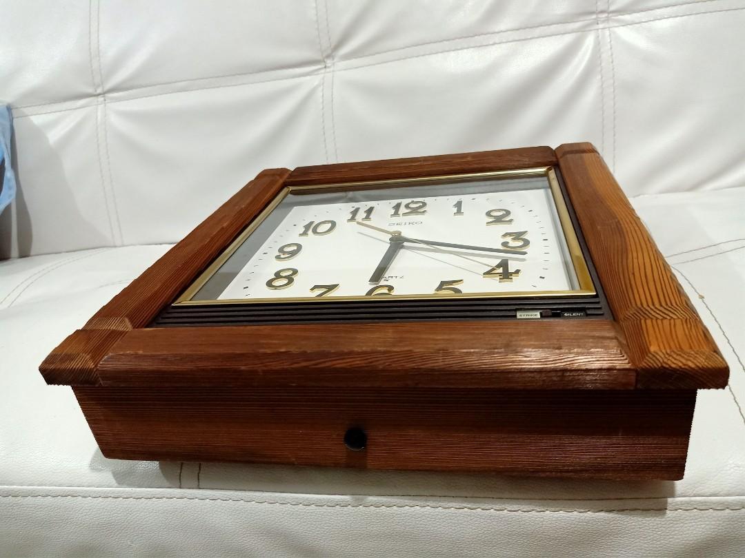 Seiko quartz wall clock with chimes and continous sweep Japan rare wood  frame, Furniture & Home Living, Home Improvement & Organization, Home  Improvement Tools & Accessories on Carousell
