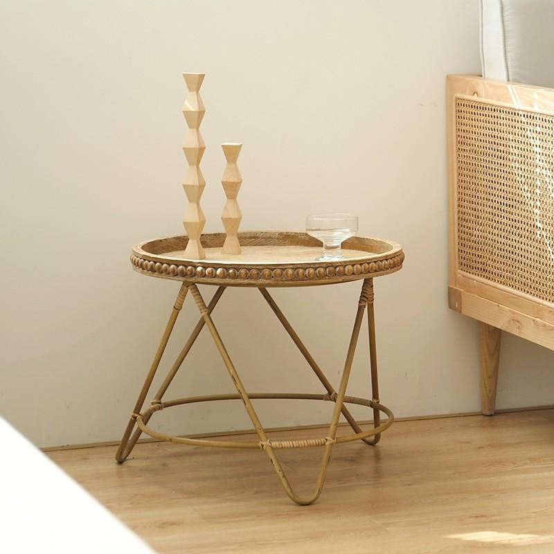 Side Table Rattan Wooden Wood Zen Boho Bohemian Furniture Tables Chairs On Carousell