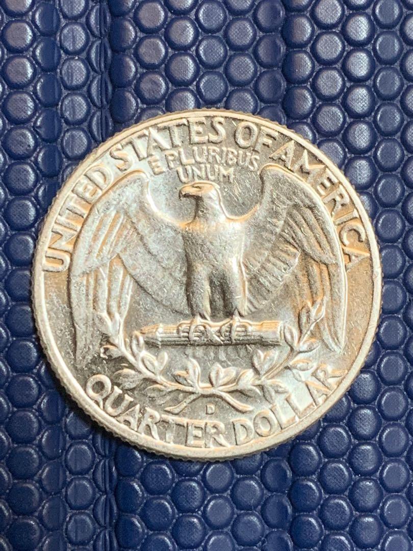 銀幣) US Washington quarter 1964D 美國華盛頓25美分, 興趣及遊戲, 收藏品及紀念品, 錢幣- Carousell