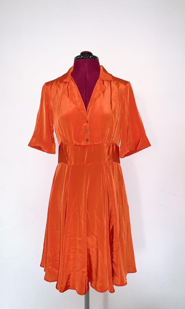 womens burnt orange dress