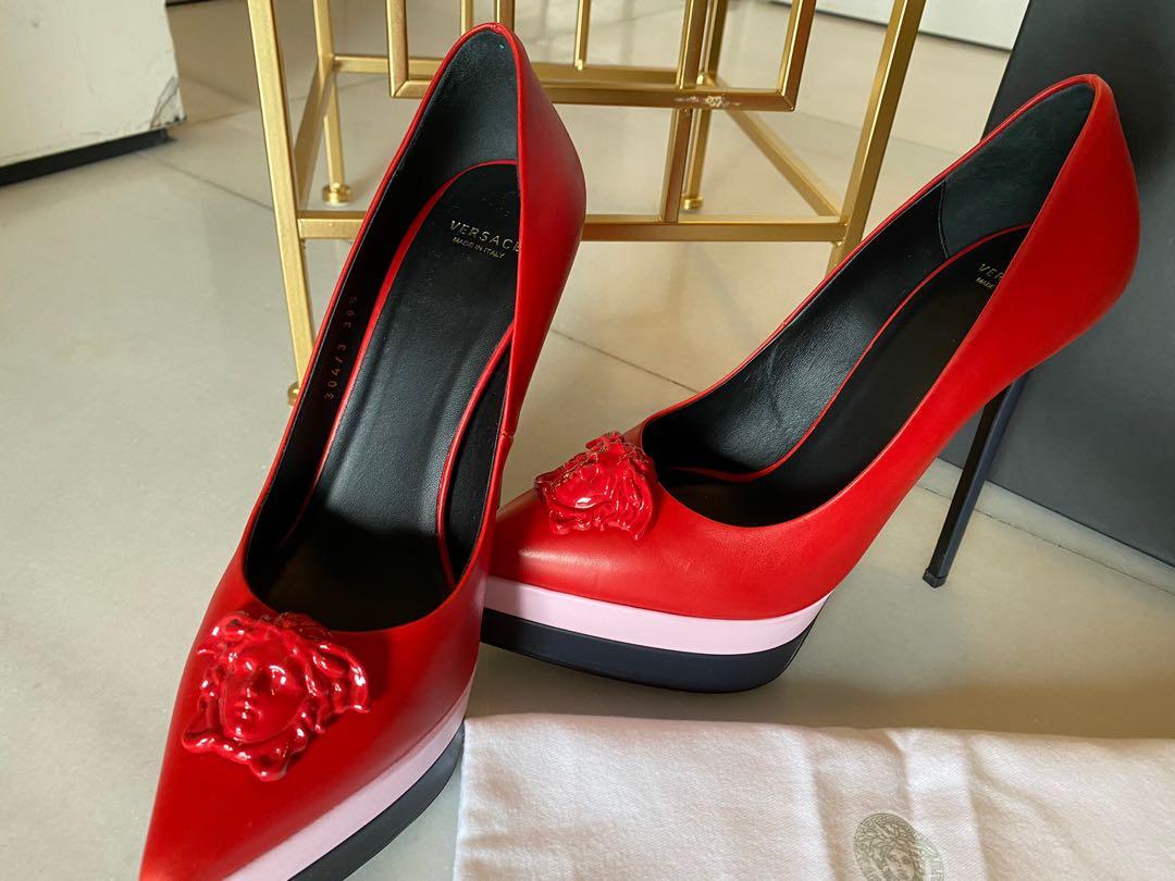 red versace heels