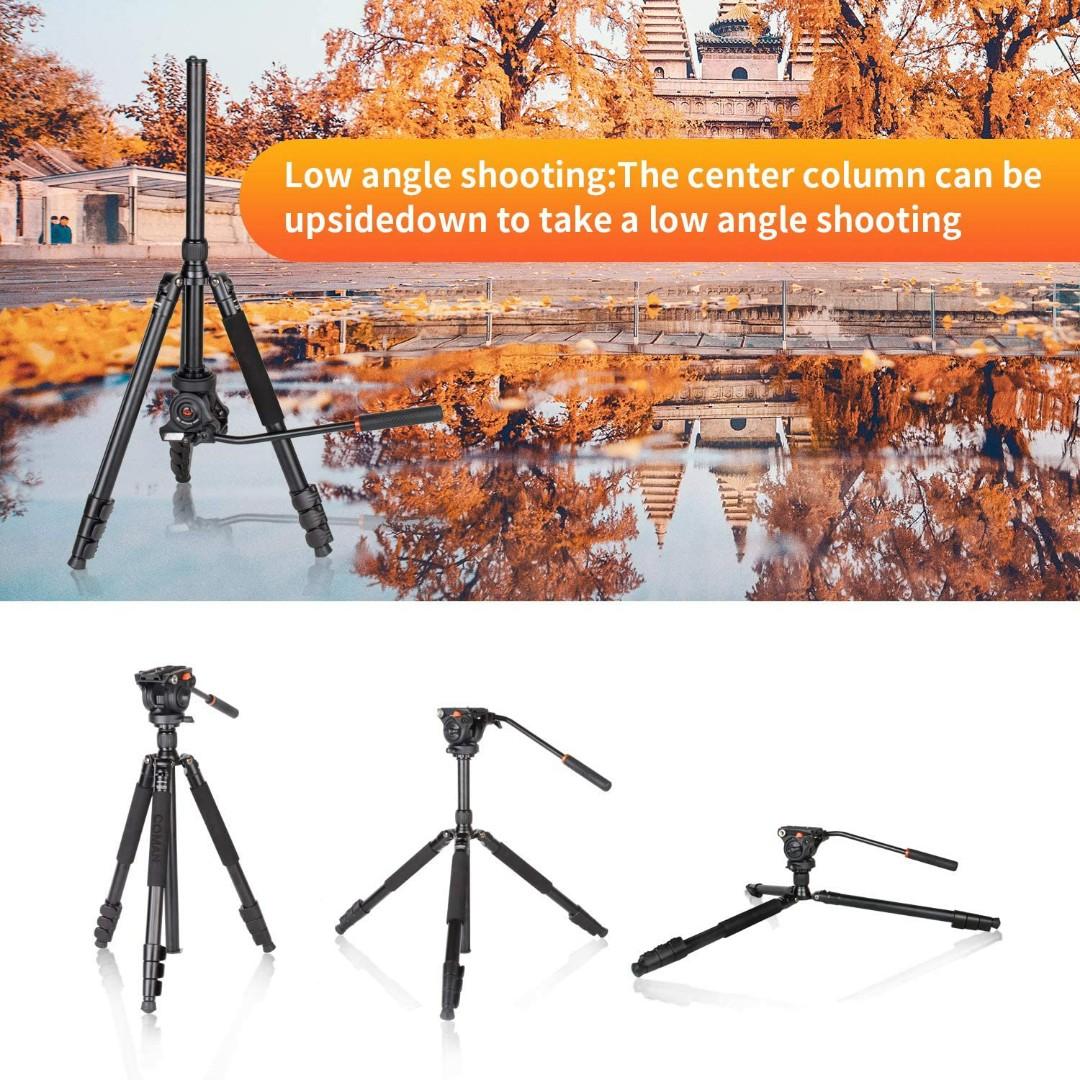 Video Tripod, Monopod convertible, COMAN KX3939 with 360 Fluid Head for
