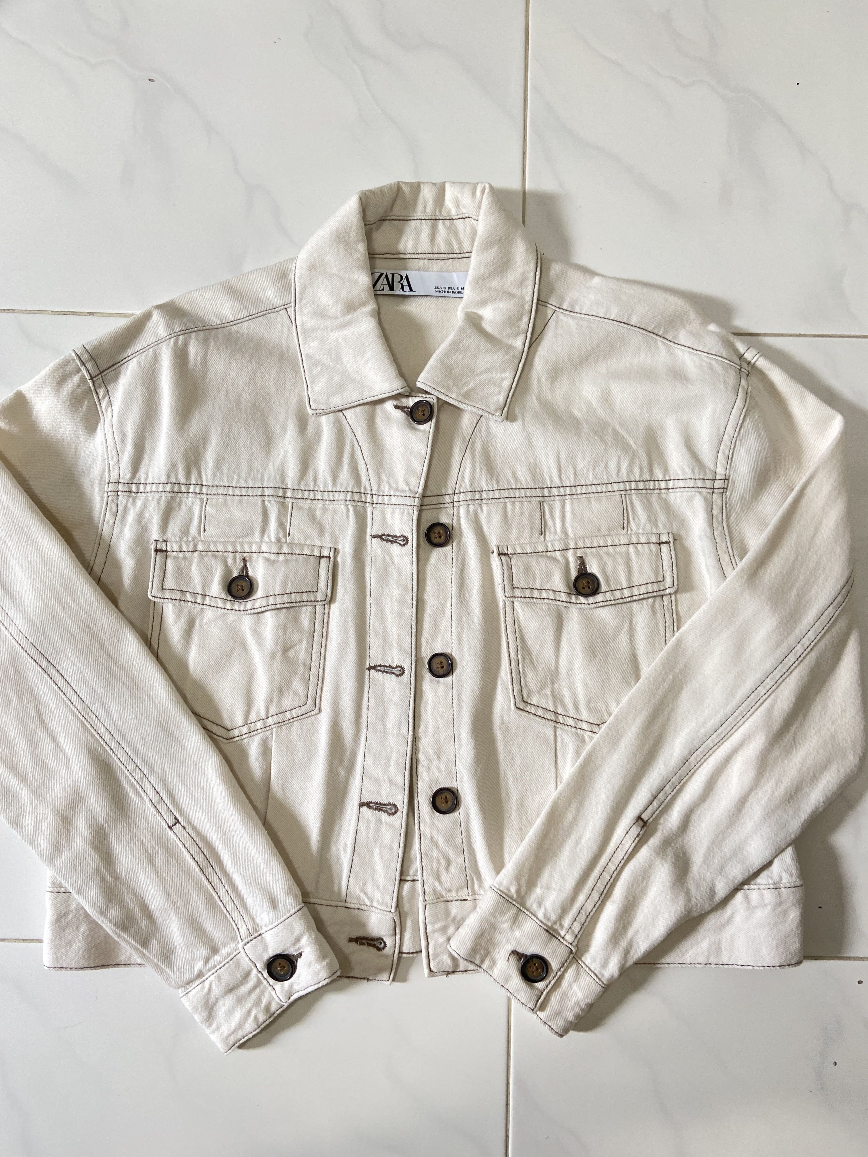 White jean hot sale jacket zara