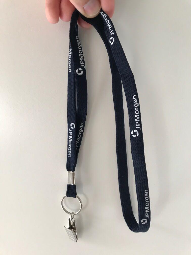 Collection of (4) JPMorgan Lanyard Clip Staff Work ID Badge Holder