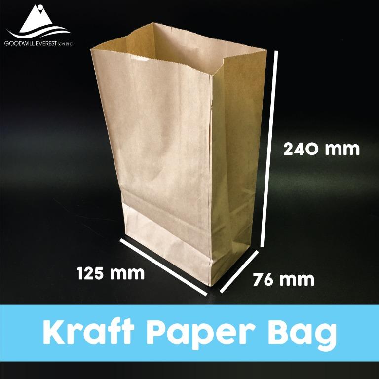 100pcs Ready Stock Brown Gift Paper Bag Sos4 Kraft Paper Bag Shopping Carry Paper Bag Beg Kertas Coklat Design Craft Craft Supplies Tools On Carousell