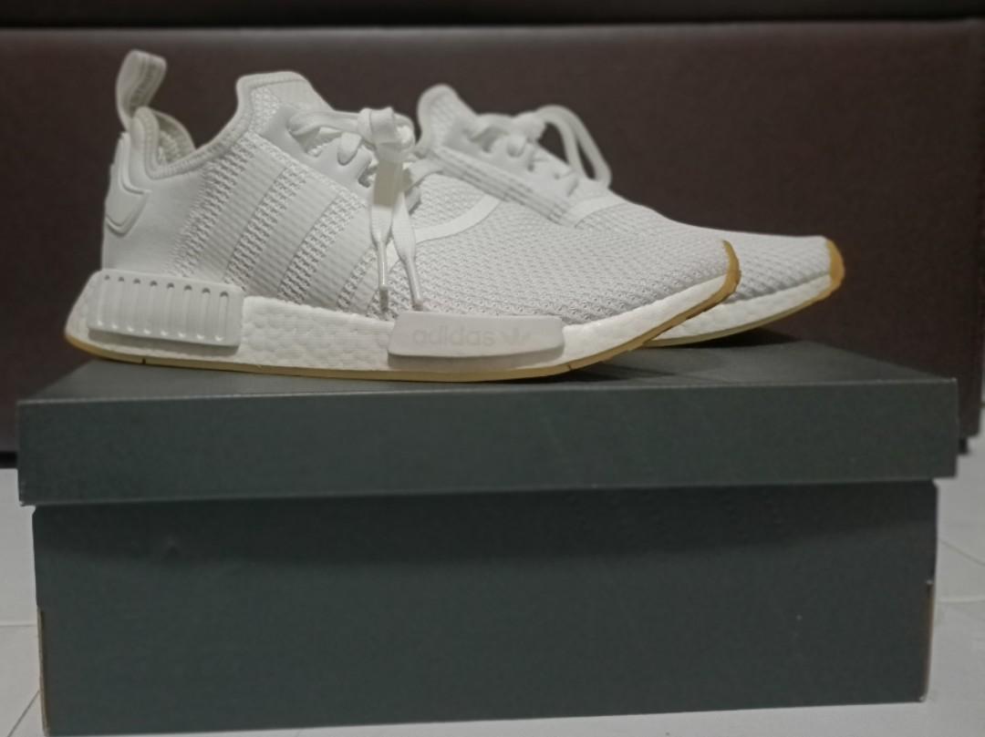 Adidas NMD R1 Triple White, Men's Fashion, Footwear, Sneakers on Carousell