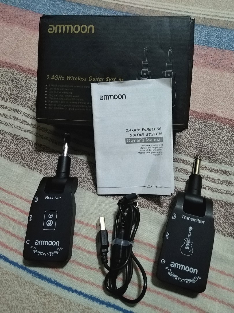 Ammoon Wireless Guitar System Transmitter and Receiver Electric