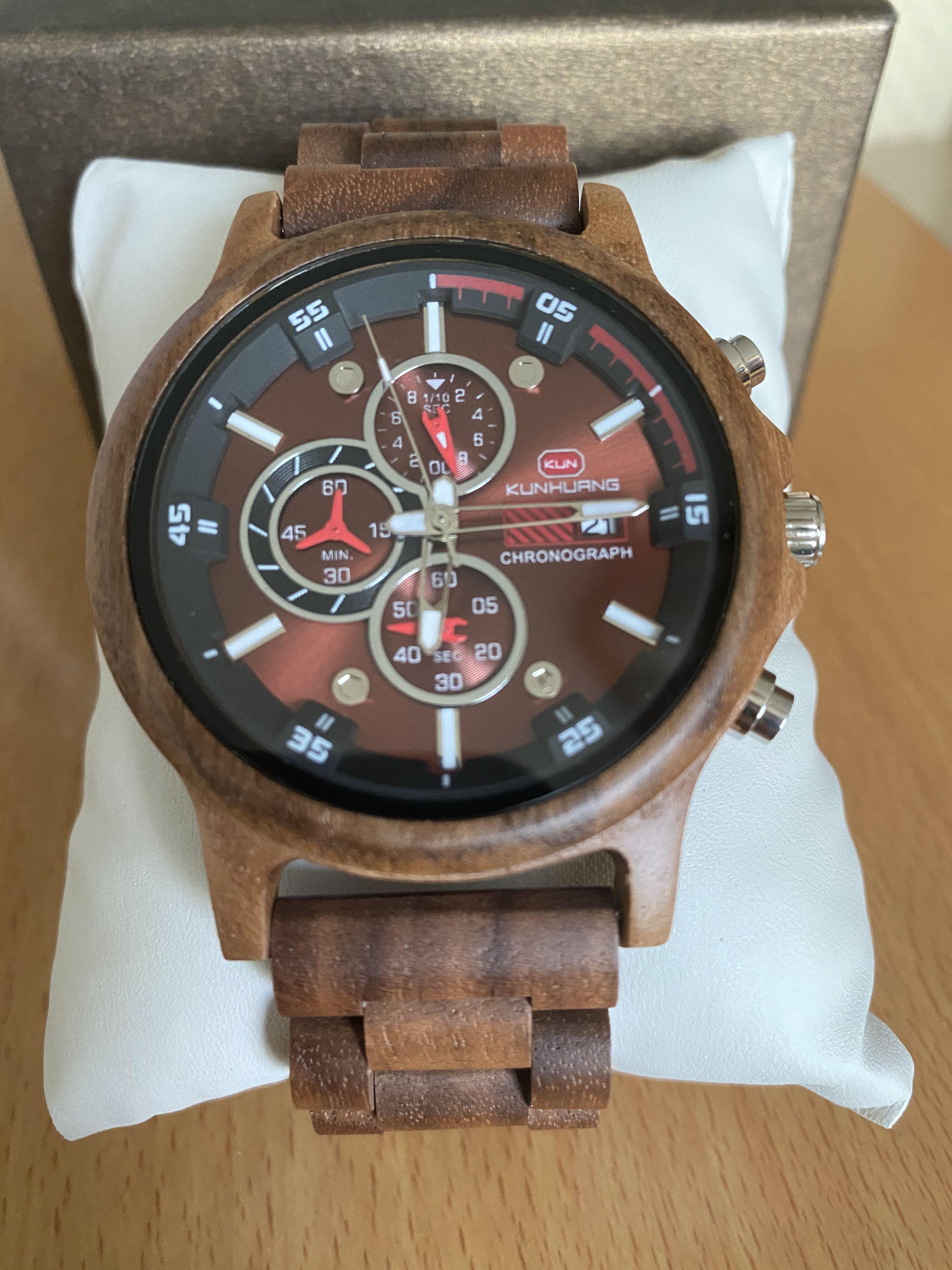 全新原裝bestn百斯盾高級木製手錶 名牌 錶 Carousell