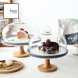 Cake Stand Glass Dome Cover Ceramic Wood High cake dessert display