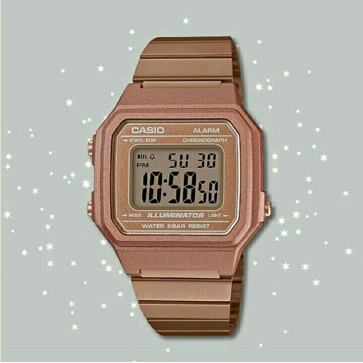 casio retro rose gold