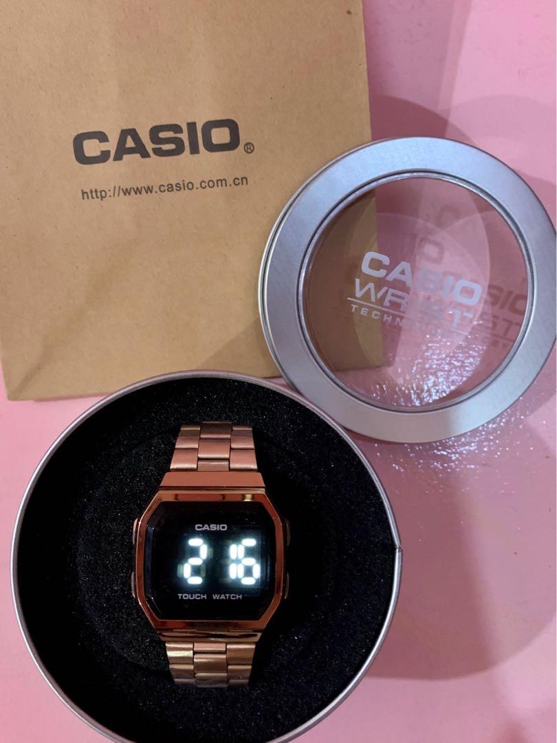 Casio touch watch rose gold Clearance