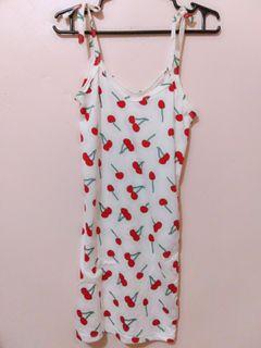 Cherry Print Mini Dress (stretchable)