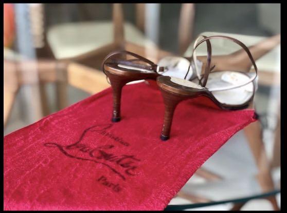 Christian Louboutin Ankle Strap Sandal Heel Pump
