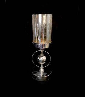 Decorative Metal Candle Holder with Glass Cover