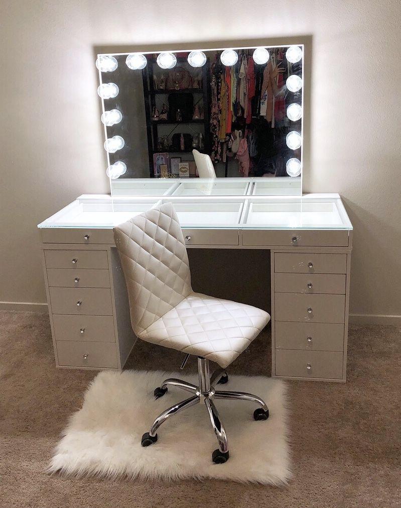 Frameless Hollywood Vanity Mirror And Table Home Furniture Furniture Fixtures Tables Chairs On Carousell #old hollywood #dressing table #janet gaynor. carousell