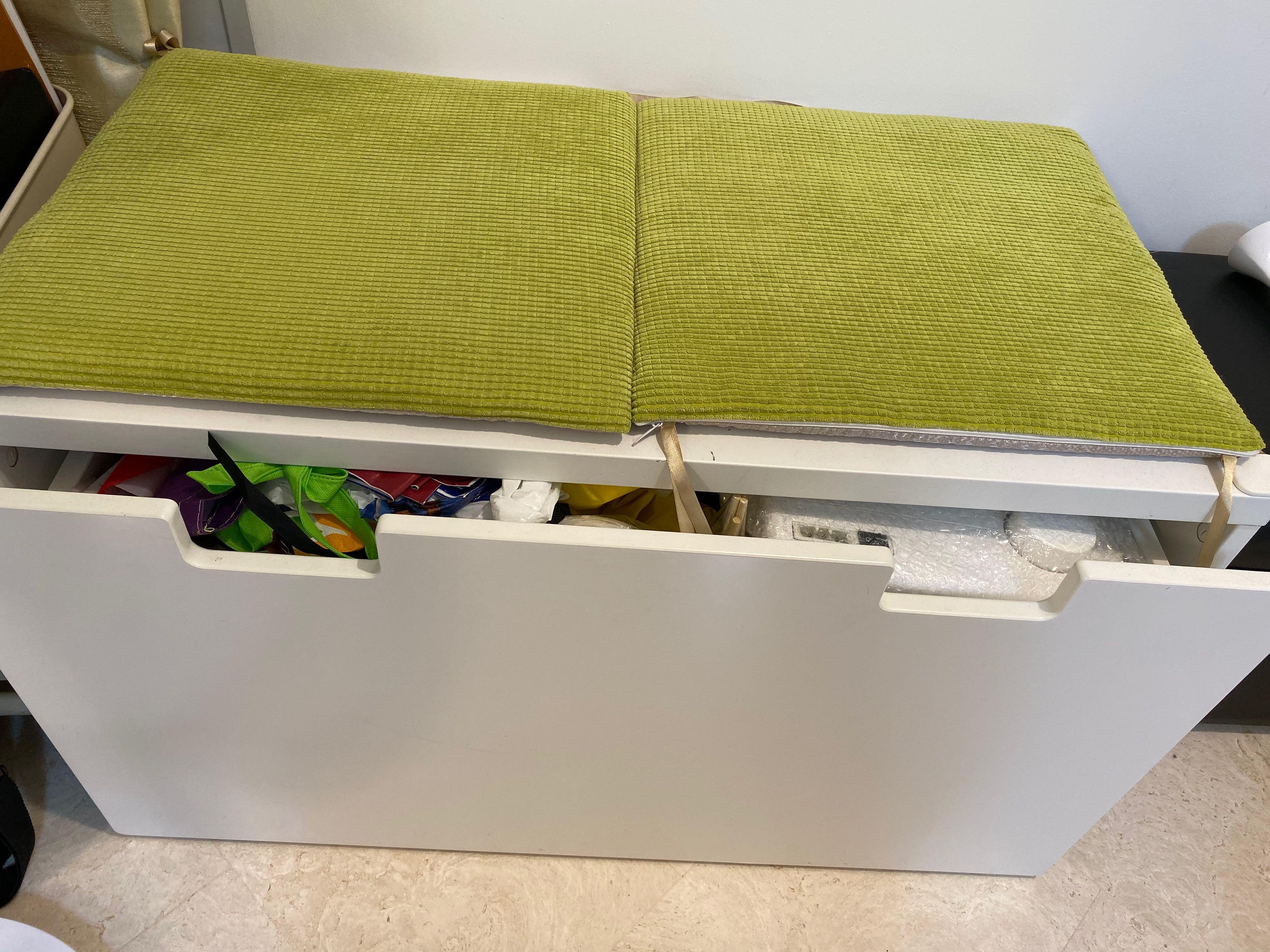 Ikea Toy Storage Bench Without Green Cushions Furniture Shelves Drawers On Carousell