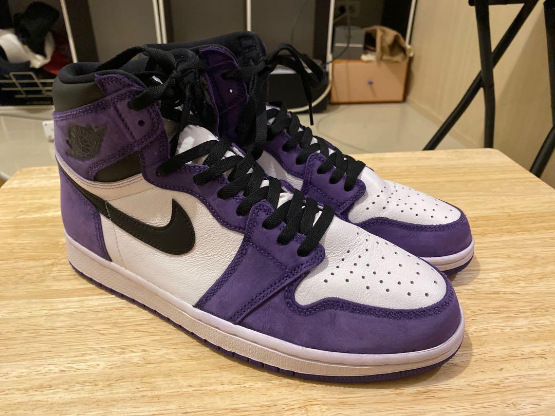 air jordan 1 court purple suede men's shoes