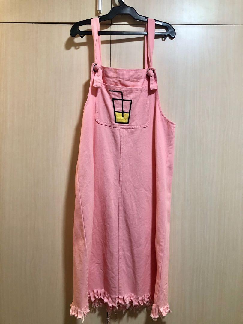 Pink denim new arrivals jumper skirt