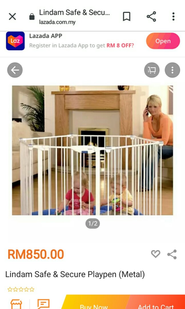 lindam safe and secure playpen