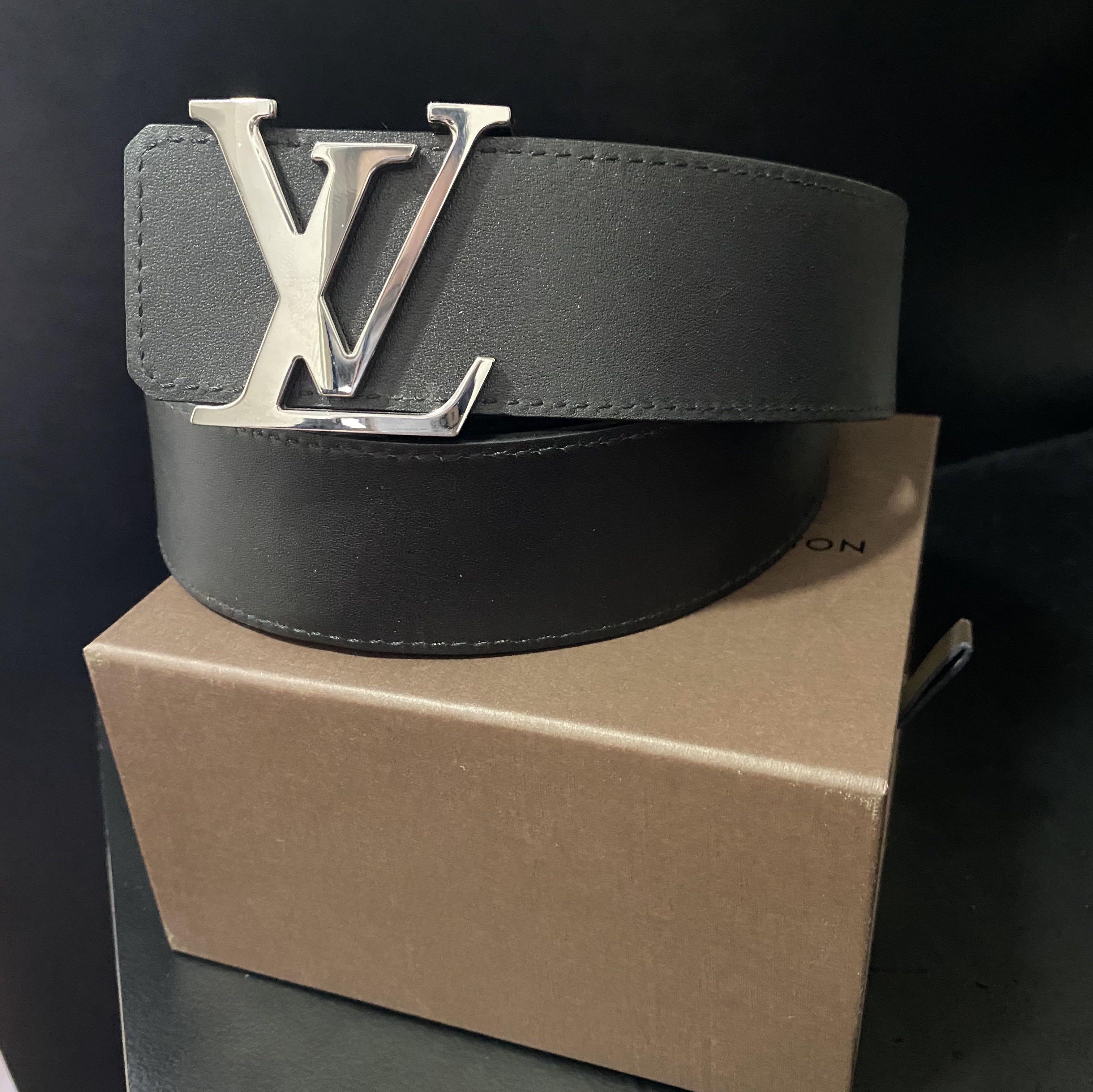LV Belt (40mm) Black Grey, Luxury, Accessories on Carousell