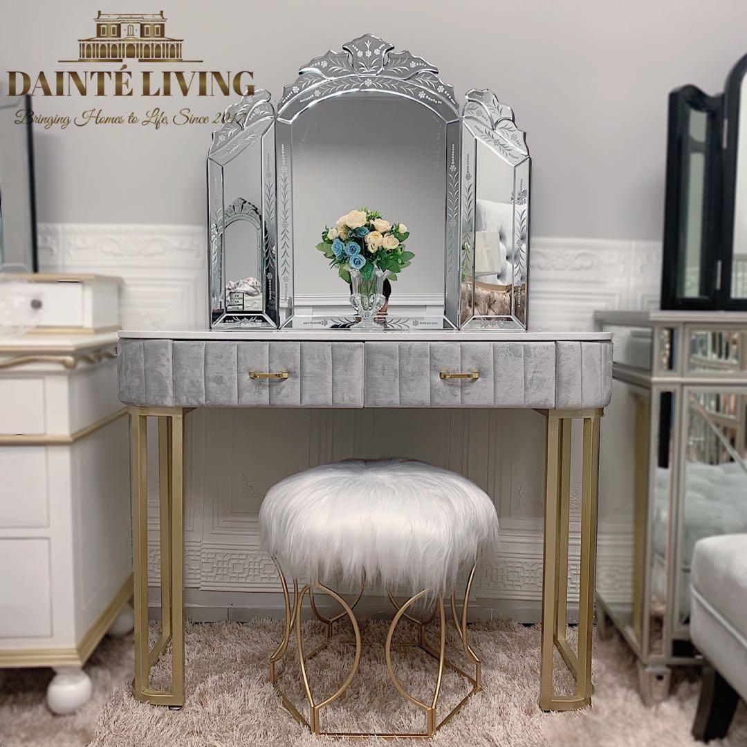 Velvet store vanity table