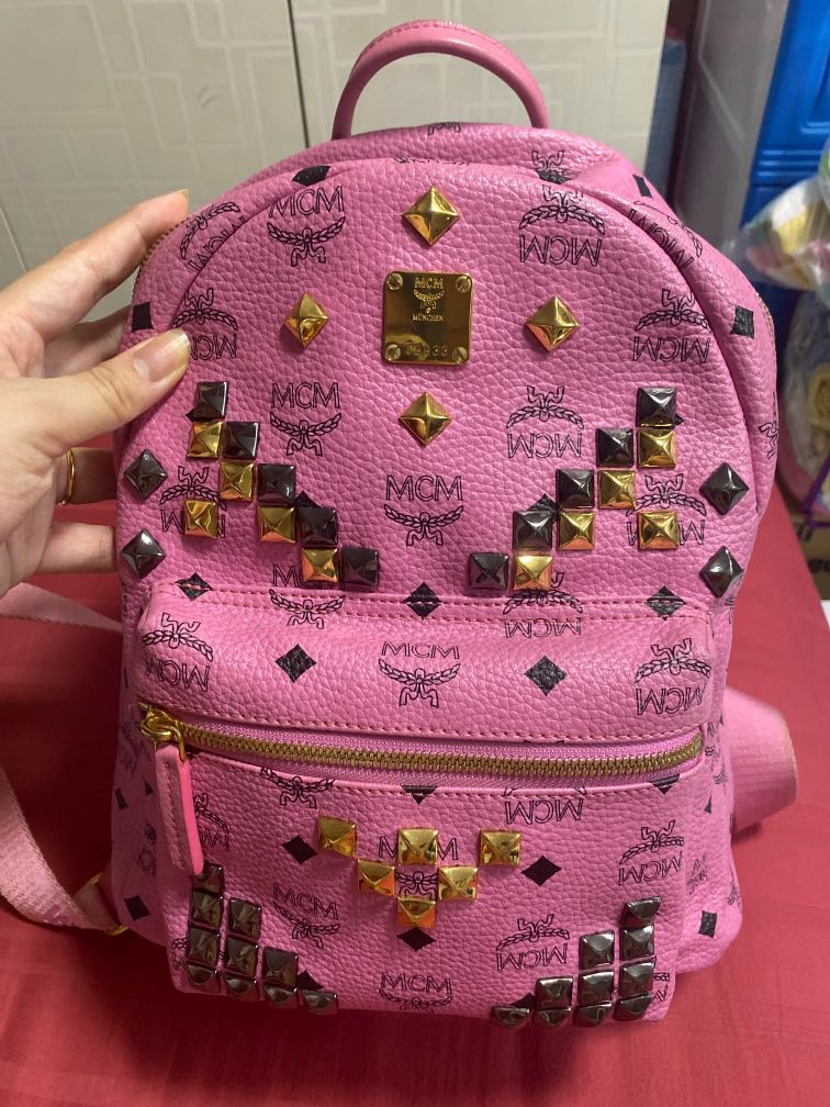 Fake pink mcm backpack on sale