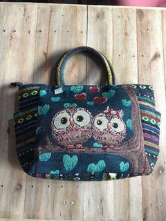 Owl weave handbag