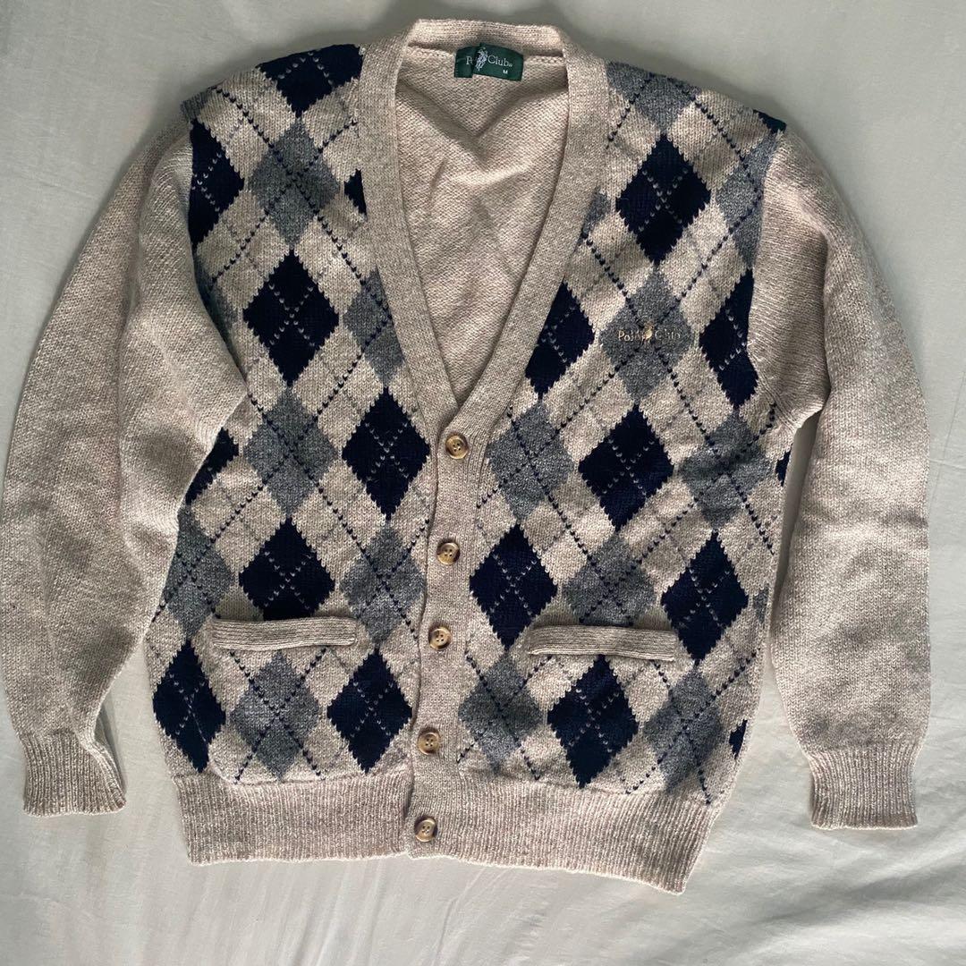 polo club argyle cardigan, Women's Fashion, Coats, Jackets and