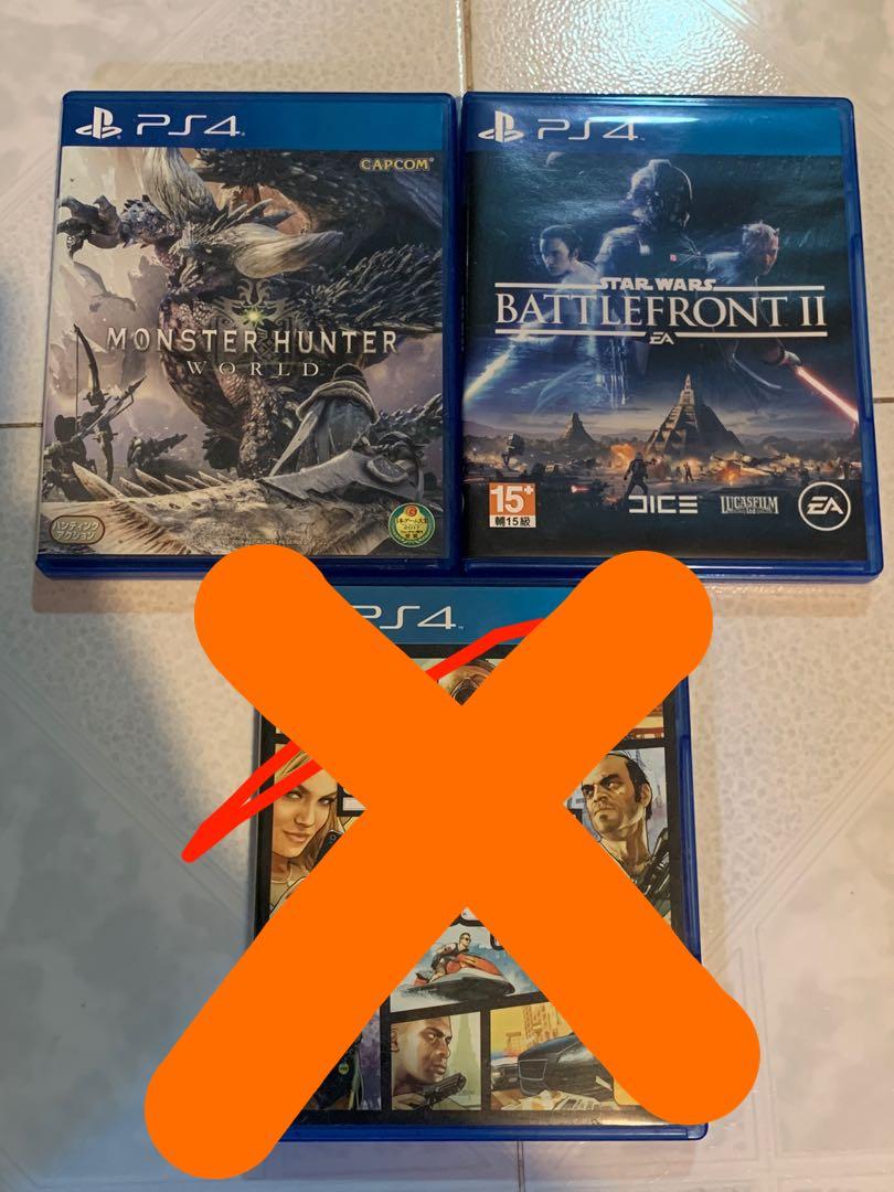 Ps4 Games Monster Hunter Gta 5 Star Wars Battlefront 2 遊戲機 遊戲機遊戲 Carousell Ps4 Games Monster Hunter Gta 5 Star Wars Battlefront 2 遊戲機 遊戲機遊戲 Carousell